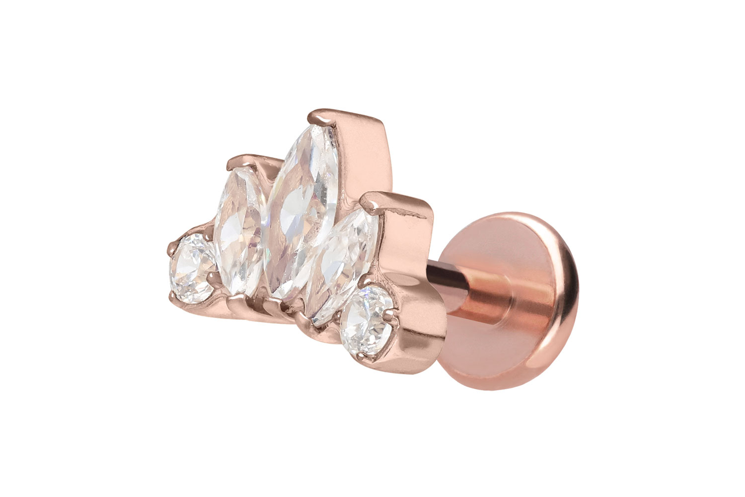 Titan Labret Piercing mit Push Fit LOTUSBLÜTE